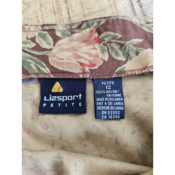 Liz Claiborne Sport Autumn Fall Skirt Women's Size 12P Maxi Bohemian Rayon - Picture 8 of 10